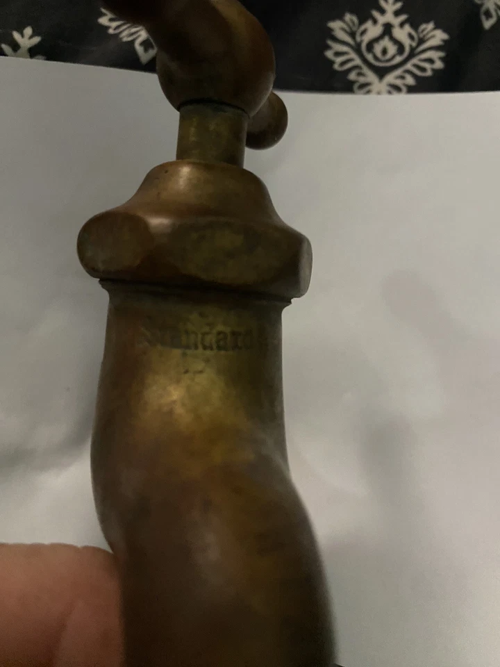 Torneira torneira antiga marca padrão 3/4” NPT latão maciço nariz caído vintage - Imagem 3 de 4