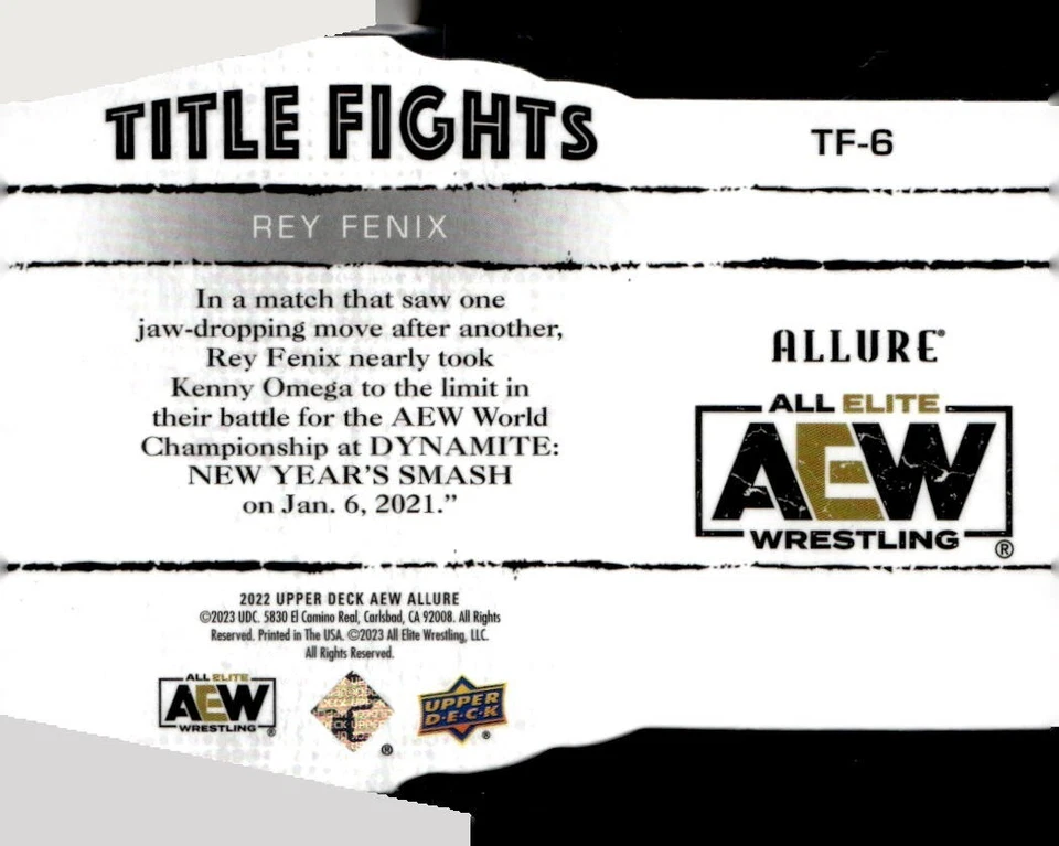 2022 UPPER DECK AEW ALLURE TITLE FIGHTS TF-6 REY FENIX  - Image 2 of 2