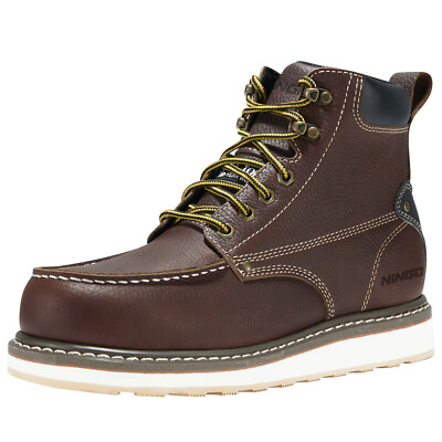 HISEA NINGO Work Boot for Men Steel/Soft Toe Water Resistant Leather Safety Shoe