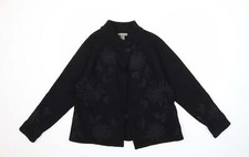 Kenar Womens Black Overcoat Coat Size S Button