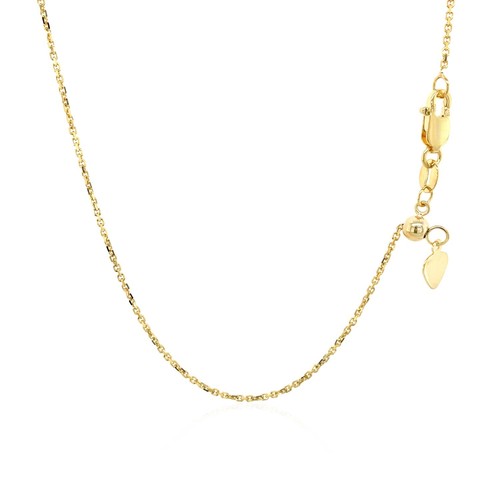 10k Yellow Gold Adjustable Cable Chain (1.10 mm) - Picture 3 of 4