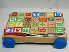 Kid Connection Wooden Pull-Along Learning Blocks Wagon 29 Pieces Model 8420