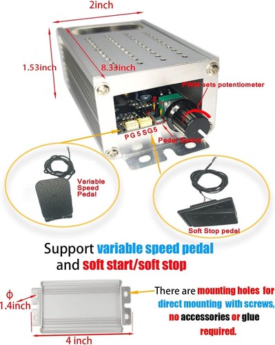 PWM Soft Start/Soft Stop Variable Speed DC Motor Speed Controller Recoverable - Picture 3 of 6