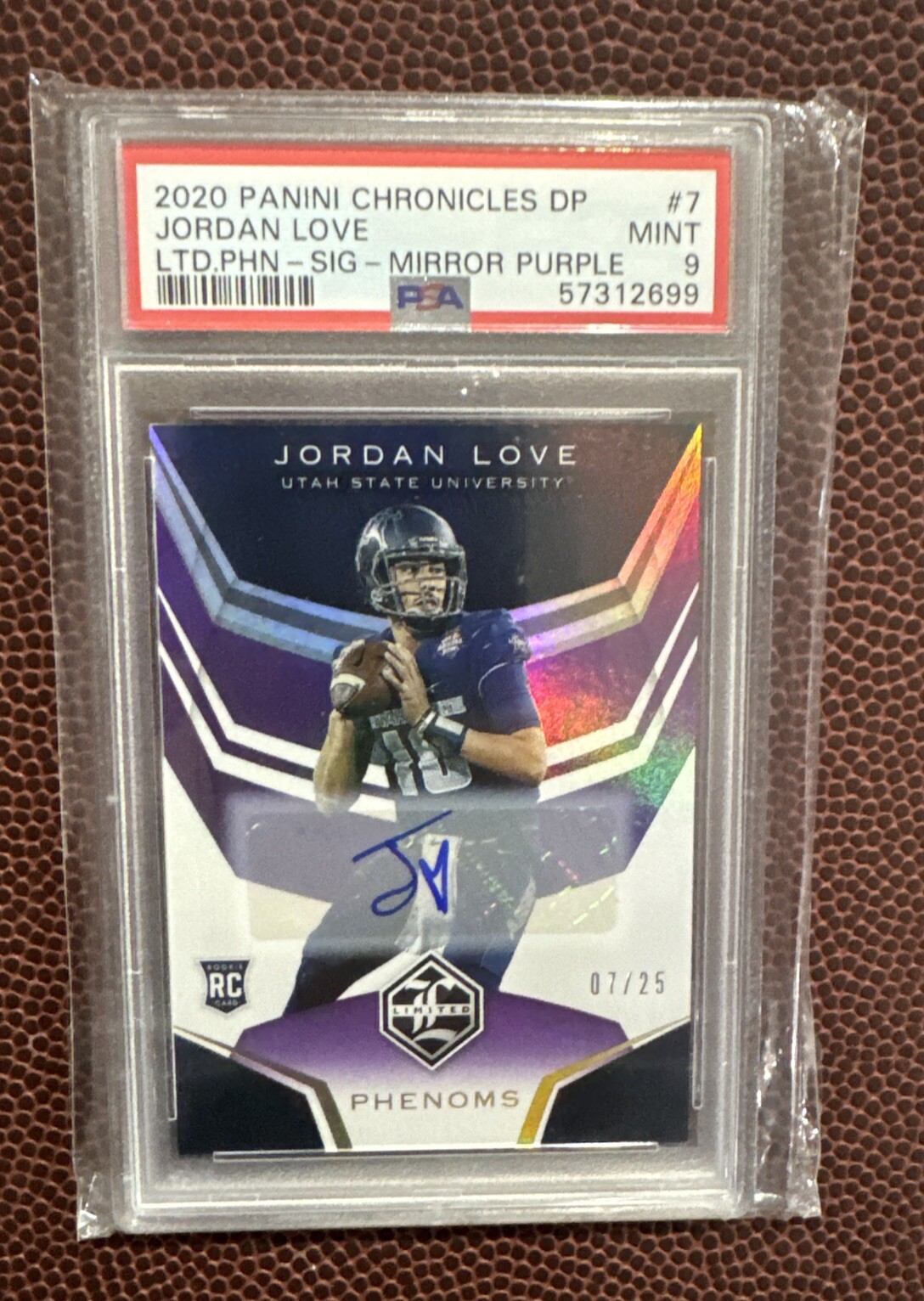 Jordan Love Panini Chronicles Draft Picks Limited Phenoms #7 Signature-Mirror Purple