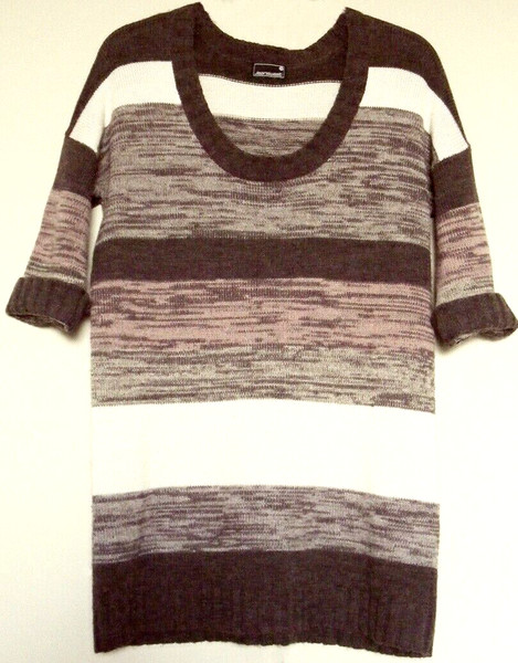 JEANSWEST Wool blend DRESS soft Knit Jumper Dress s/ sleeve Mini ~ Women sz XS
