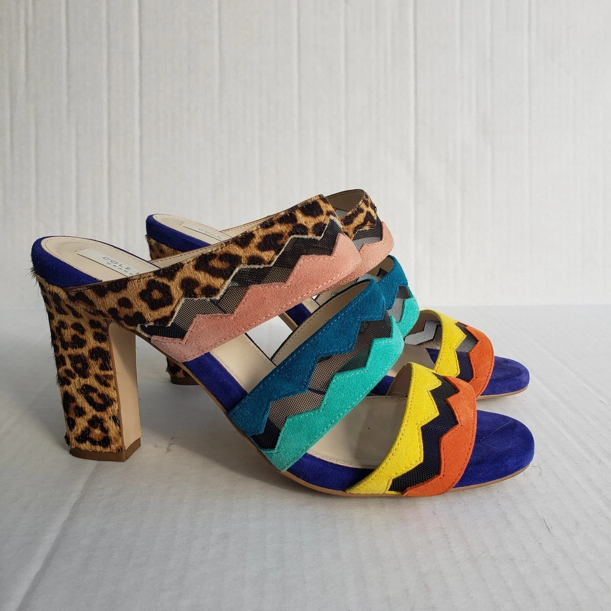 Cole Haan Emilia Block Heel Multicolor Sandals Size 6 eBay