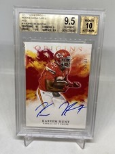 2017 KAREEM HUNT RED RC AUTOGRAPH SP/99 ROOKIE ORIGINS AUTO BGS 9.5/10 POP 4