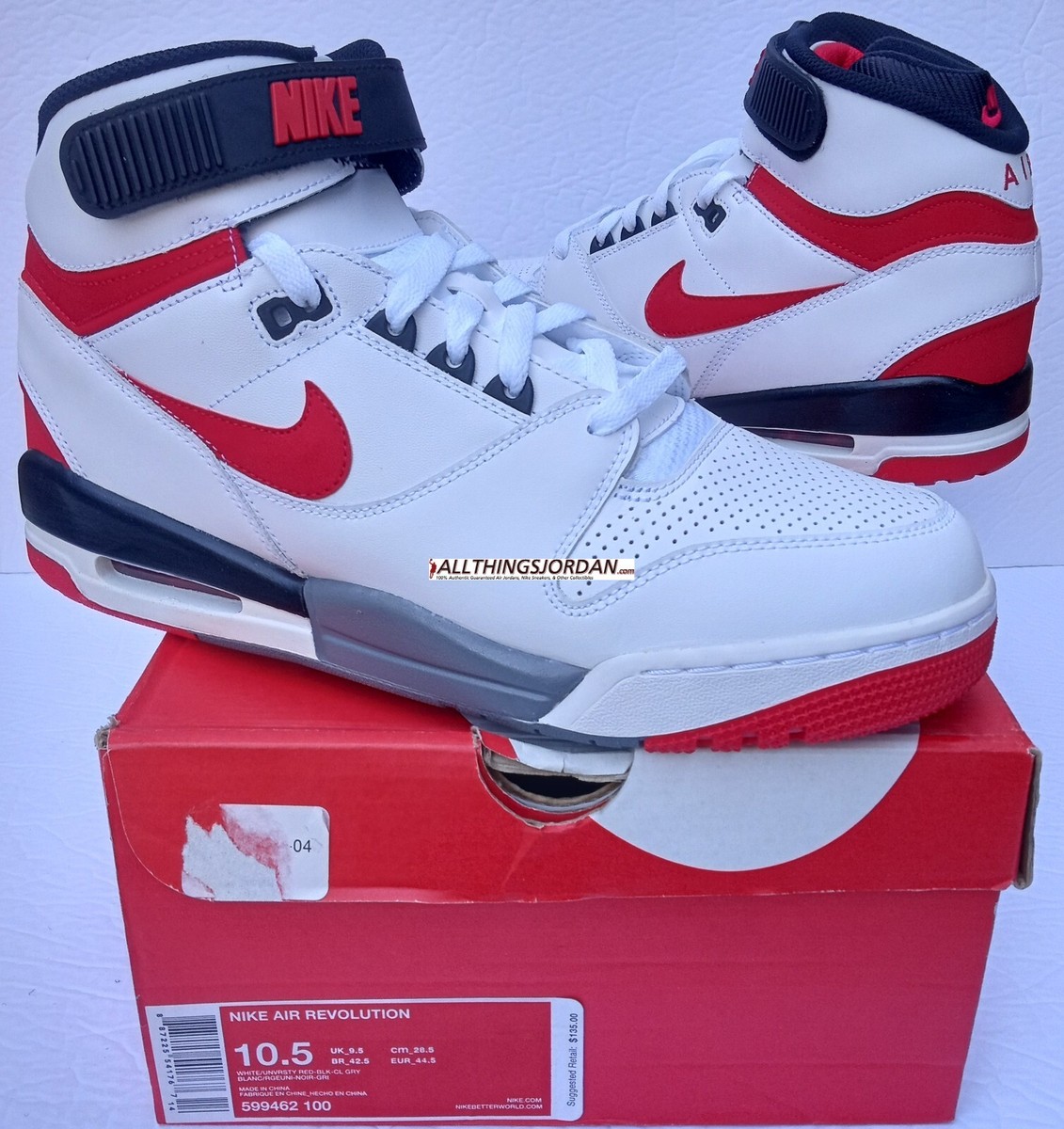 nike air revolution white red