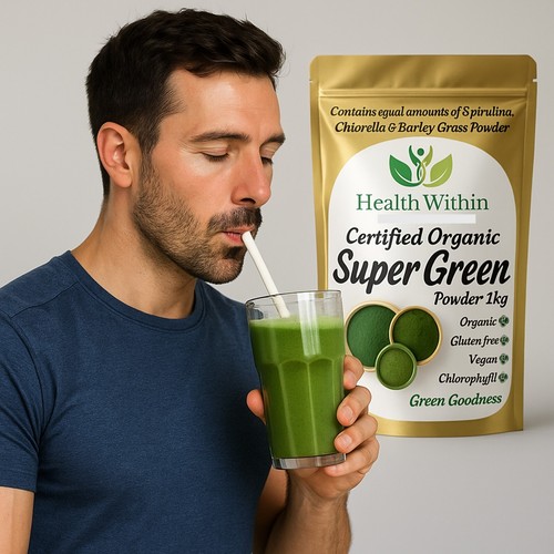 Premium Super Verde Polvo Espirulina Cebada Chlorella 1kg Cultivado Nueva Zelanda - Imagen 3 de 6