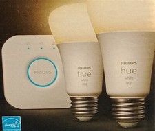 Philips - Hue White A19 Bluetooth 75W Smart LED Starter Kit