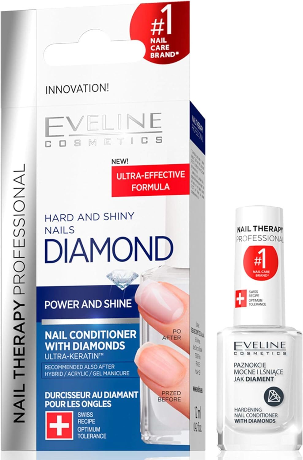 Eveline Nail Therapy Diamond Hardening Conditioner Splitting Nails 12ml