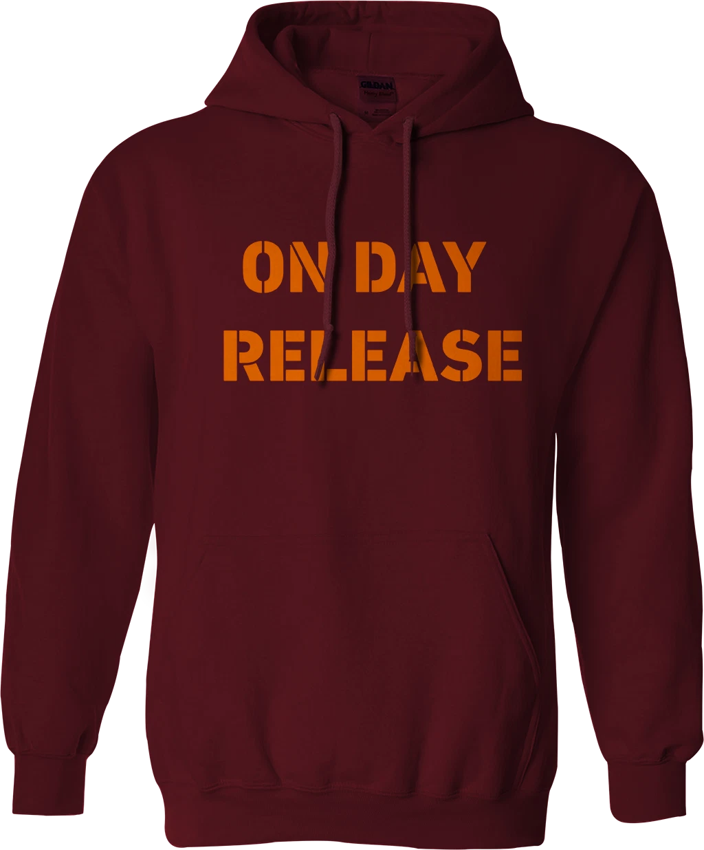 RHUDE Felpa con cappuccio rilascio di un giorno divertente scherzo pazzo psicoprigione slogan offensivo