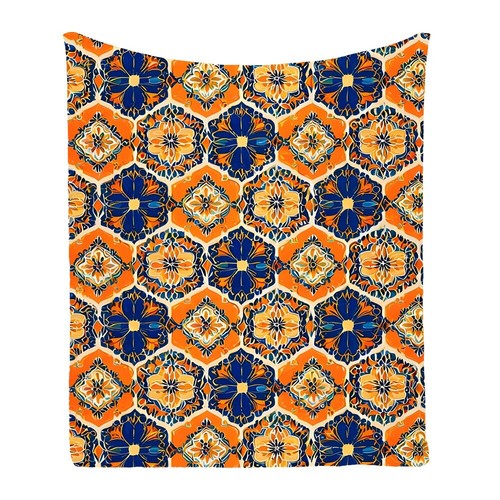 Ethnic Geometric Flower Warm Bedspread Sofa Throw Blanket Holiday Birthday Gift - Picture 5 of 21