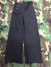 US NAVY Dress Blue Trousers 13 button Bell Bottom sz 28 Sh w. zipper