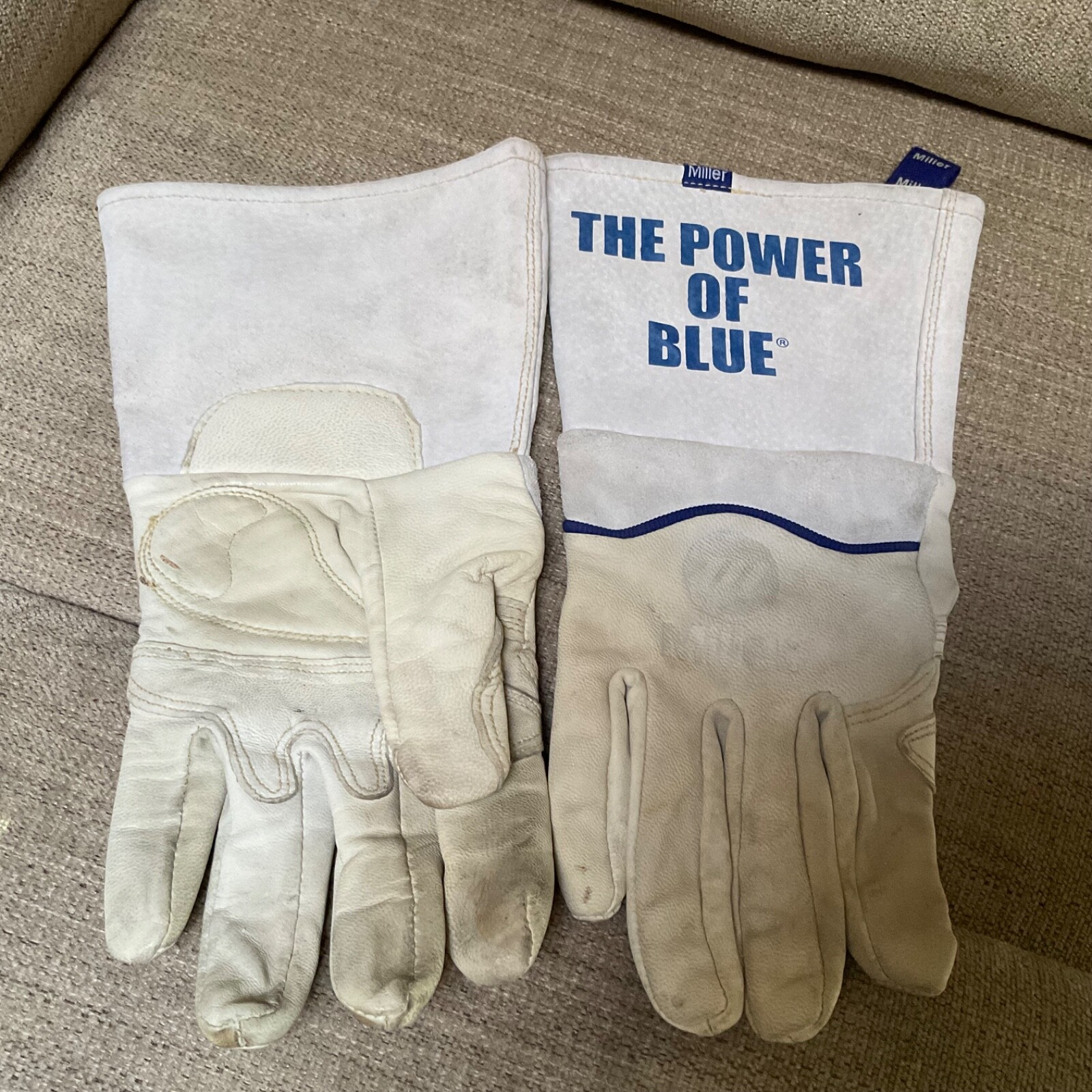 MILLER LEATHER WELDING GLOVES XL THE POWER OF BLUE Welding Gloves eBay