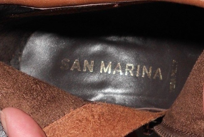 Bottines Zippées San Marina En Cuir Marron - Pointure 36.5 - Talon Haut (+7cm) - Occasion Très Bon état