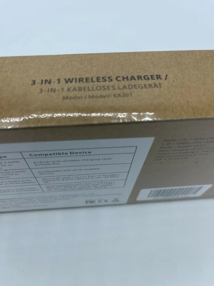 Wireless Charging Station - 3 In 1 Premium - Qi-Compatible Charging Stand KA301 - Image 3 of 3