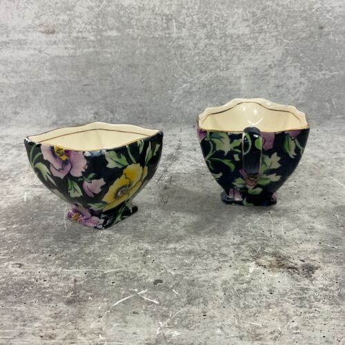 Vintage Royal Winton Grimwades Floral Creamer & Sugar Set England - Picture 3 of 9