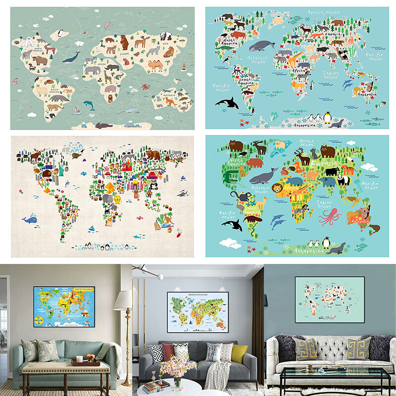 Maps International World Is Art Wall Map - Pink Design 24x36 Inch Paper Poster