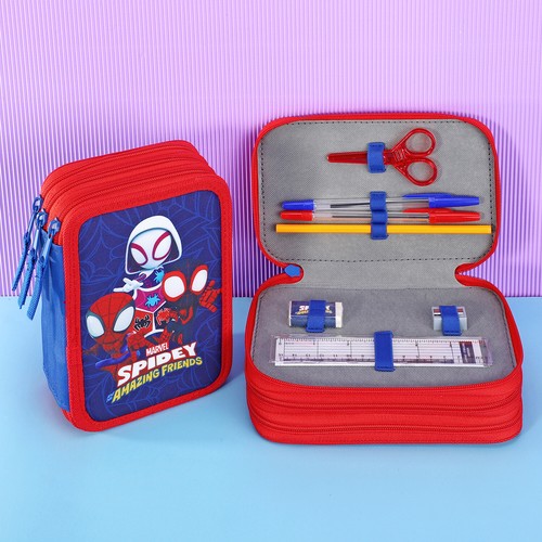 Spidey & Friends Astuccio Portamatite 3 Livelli Multi Scomparto Set Matite Coloranti - Foto 5 di 7