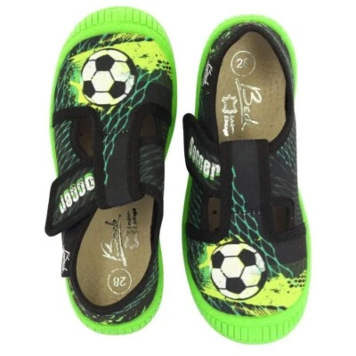 Neu Beck 3091 Dribbler Fußball Hausschuhe Kindergarten Schuh Jungen Kleinkinder