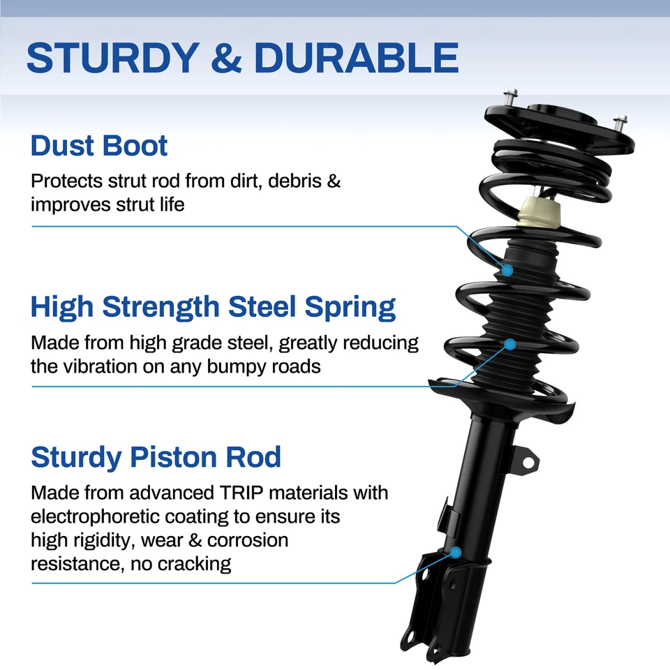 Set 2 Front Complete Struts Shocks For 2003-2008 Toyota Matrix Pontiac Vibe 1.8L - Image 3 of 4