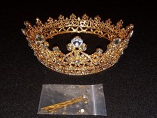 Jeweled Gold  Silver Metal Crown Taller In The Front Never Worn Fancy Diva