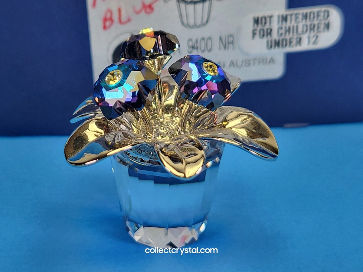 Swarovski Happy Flower Figurine Memories Blue Primula Rhodium