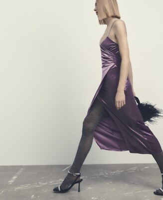 Zara Woman's Velvet Lingerie Purple Slip Dress Size S : NWT | eBay