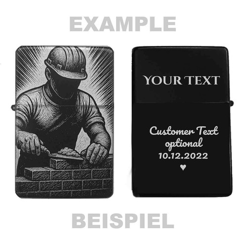 Accendino muratore artigianato cantiere + testo inciso personalizzato - Foto 2 di 8