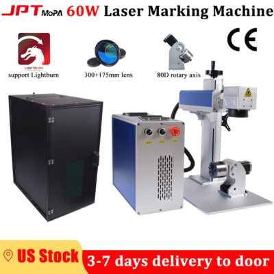 US Stock 60W JPT M7 E2 Mopa Fiber Laser Engraver Marking Machine Color Marking