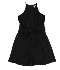 bar III Womens Tie Waist Halter A-line Dress, black, L