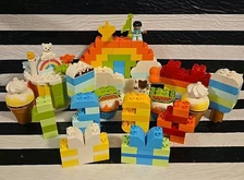 Lego Duplo Creative Birthday Party 10958 Retired Toddler Heart Cake Rainbow 