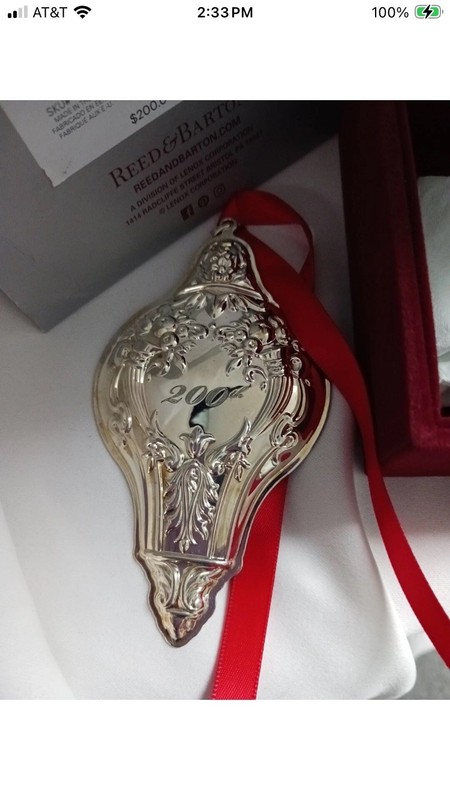 NEW 2024 Reed & Barton Francis 1st 200th Edition Sterling Silver Ornament NIB