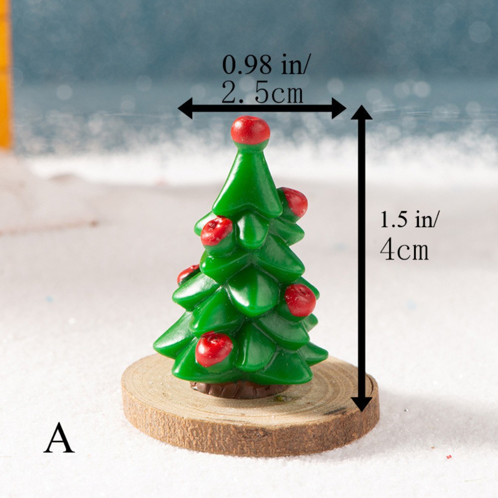 5 x Miniaturized Christmas Tree Decoration Statue Dollhouse decoration Resin