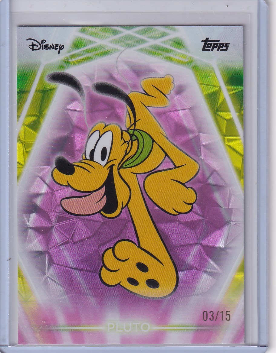 2026 Topps Disney Neon Pluto #198 03/15 Parallel Pink Diamante