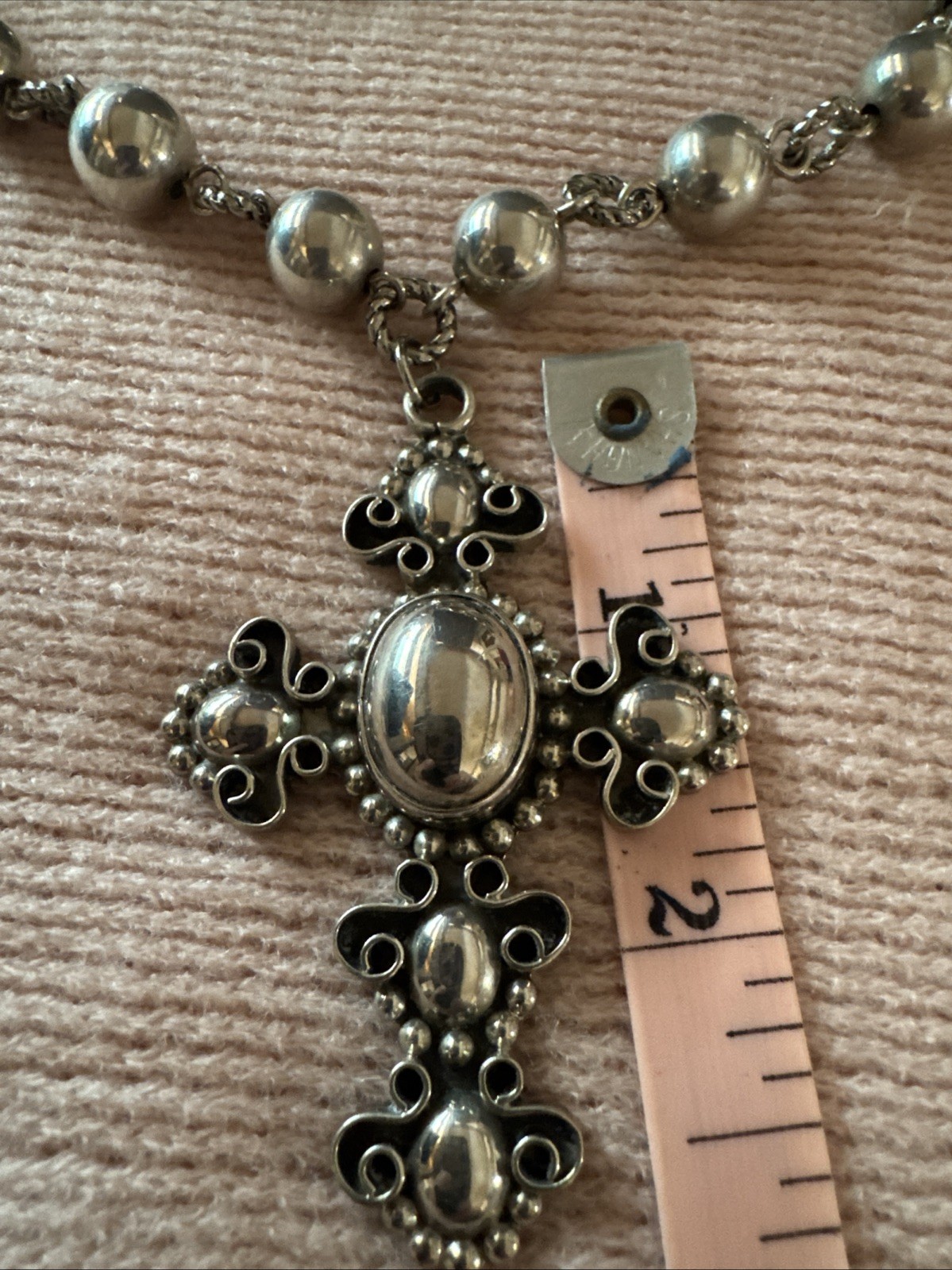 large Statement Cross Sterling Silver One-Of-A-Ki… - image 2