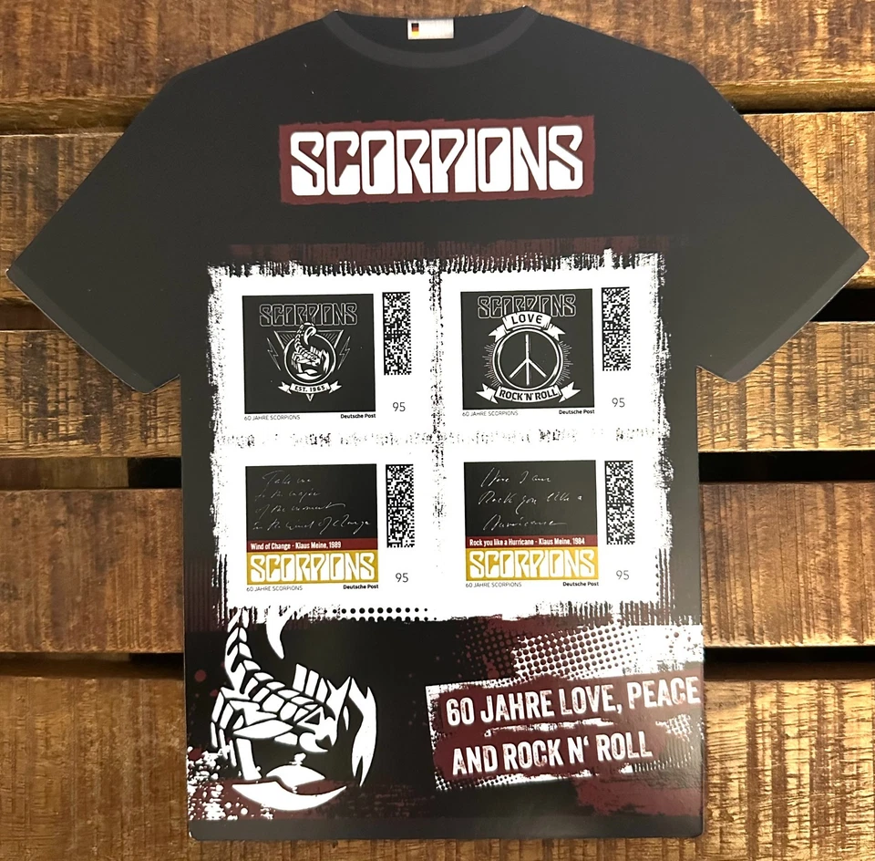 GERMANY 2025 SPECIAL-EDITION 60 YEARS SCORPIONS SET of 3 SHEETS / 4 issues MNH ! - Image 4 of 4