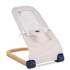 Winchild Portable Baby Bouncer Seat, Foldable, 3 Height Adjust, w/ Wood Grain Fi