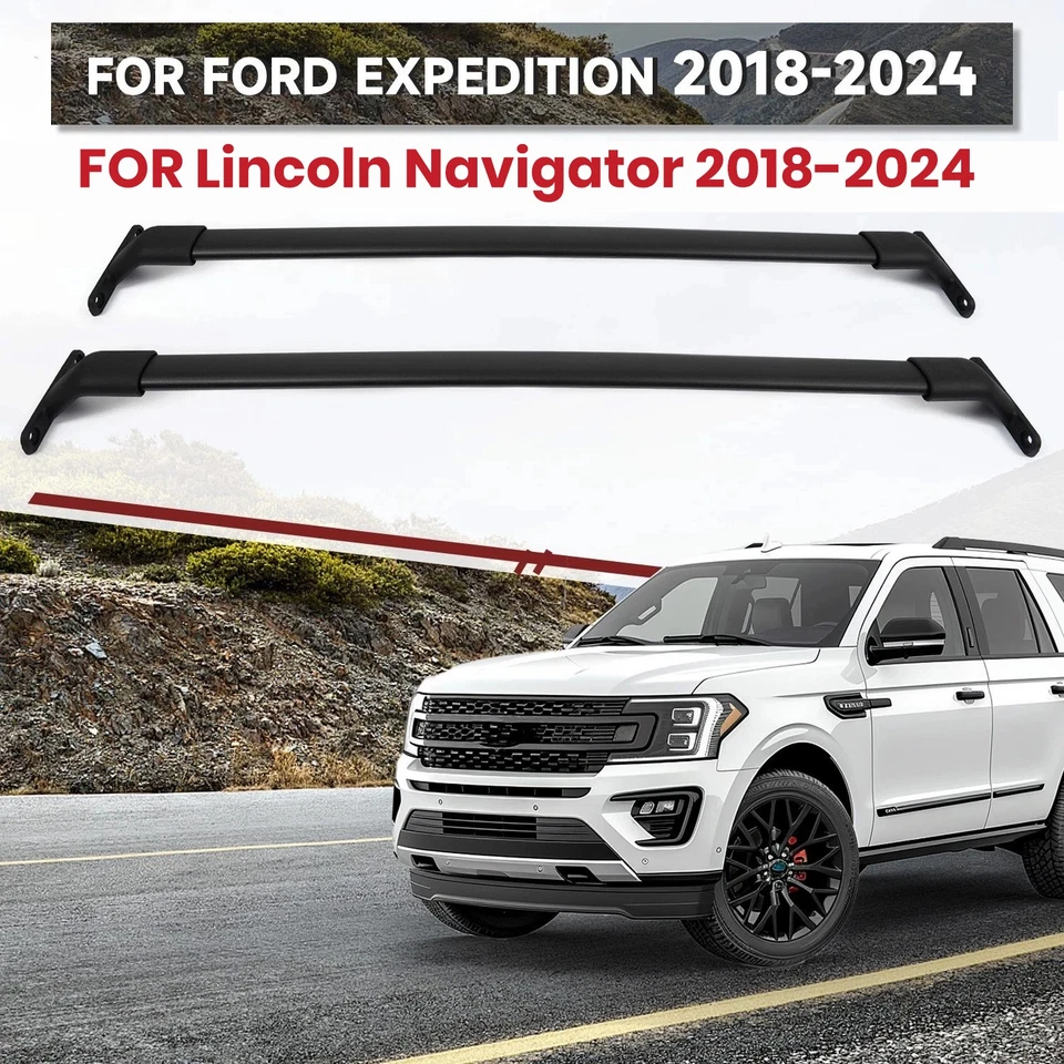 For 18-24 Lincoln Navigator Ford Expedition Roof Rack Cross Bar Luggage Carrier Foto 3 de 4