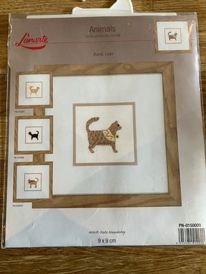 Lanarte Tiere gezählt Kreuzstich Set: Rock Katzen Leinen Kate Mawdsley Neu