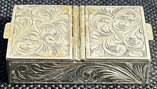 Antique German 800 Silver Art Nouveau Double Hinged Trinket Box