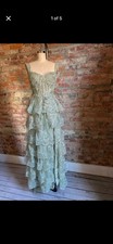 Light Green Tulle Ball Gown Sweetheart Neckline Beaded Sequin Ruffle Formal