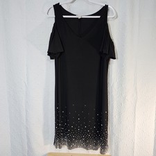 house of cb dress xl Black with off shoulder sleeves with bedazzled bottom