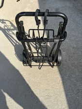 Protege Metal Folding Luggage Cart, Black, (15" Platform) Folds Up And Extends