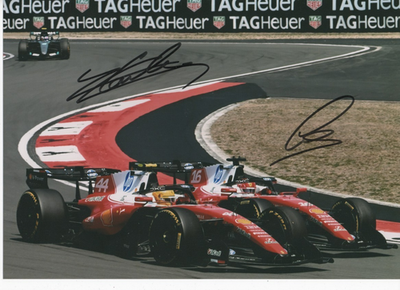 Lewis Hamilton Charles Leclerc signed photo Ferrari F1 2026