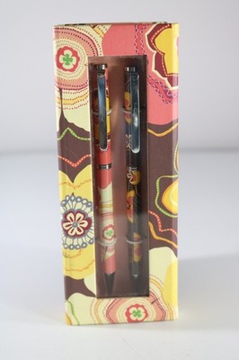 Vintage Vera Bradley Perfect Match Stift & Bleistift Set (Etui & Minen)