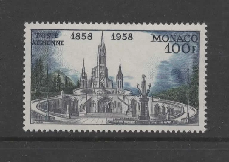 MONACO - MONTE CARLO -- Poste Aérienne --100 F. Ancienne Basilique de Lourdes - Photo 1/1
