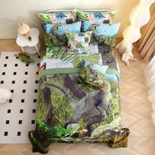 Dinosaur Bedding Set - 9Pc Full Comforter Set with Sheets for Kids, 3D Dinosa...