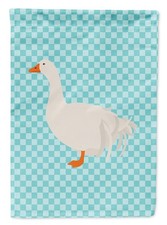 Caroline's Treasures Sebastopol Goose Blue Check Garden Flag BB8076GF
